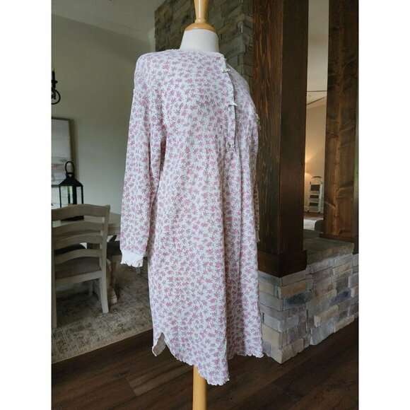 Vintage Night Gear Floral‎ with Bows and Lace Sleep Shirt Medium - Picture 4 of 9